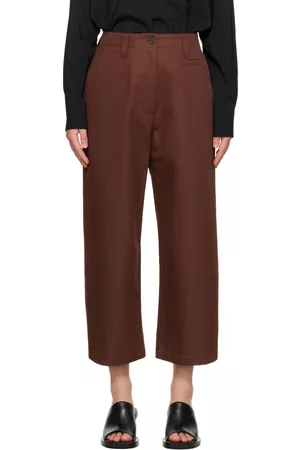 STUDIO NICHOLSON Women Twill Pants - Brown Asher Trousers