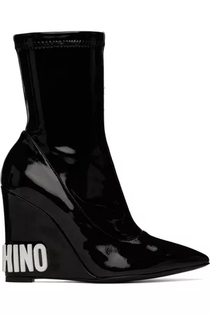 Moschino Women Ankle Boots - Black Wedge Ankle Boots