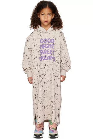 Jelly Mallow Kids Off-White Ink Hooded Dress