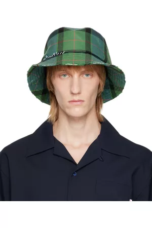 Marni Men Hats - Green Tartan Bucket Hat