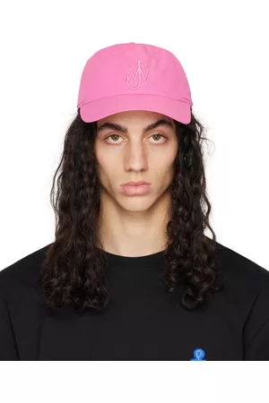 J.W.Anderson Men Caps - Pink Embroidered Cap