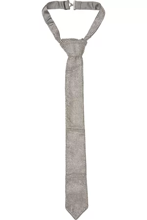 KARA Men Neckties - Silver Crystal Mesh Tie