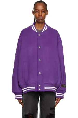 Monogrammed Purple Women's Bomber Jacket - Thotful Clothing®