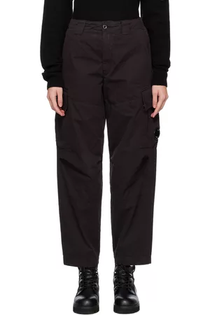 C.P. Company Women Pants - Black Microreps Loose Fit Trousers