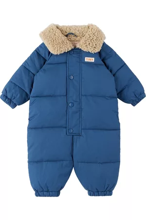 Tiny Cottons Ski Suits - Baby Navy Solid Snowsuit