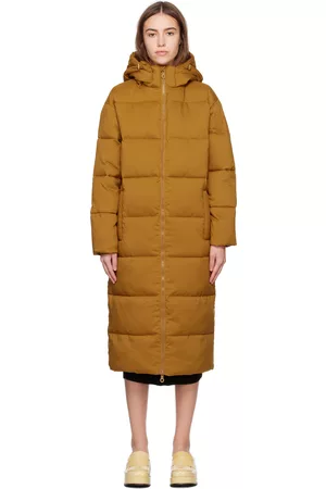 GIRLFRIEND COLLECTIVE Women Puffer Jackets - Tan Detachable Hood Puffer Coat