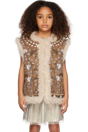 BONPOINT Kids Brown Tuli Faux-Fur Vest