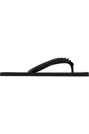 Christian Louboutin Black Loubi Flip Flops