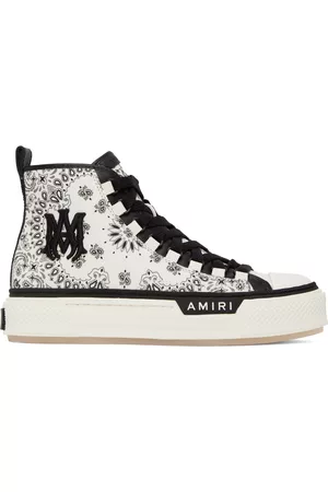 AMIRI White Bandana Court High Sneakers