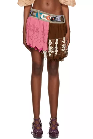 Katya Zelentsova Women Mini Skirts - SSENSE Exclusive Brown & Pink Miniskirt
