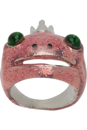 Collina Strada Pink Glitter Frog Ring