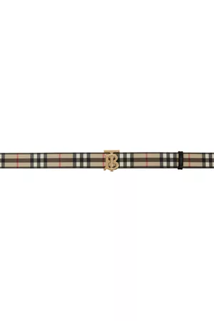 Burberry Beige & Black Check Reversible Belt