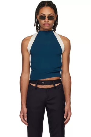 K.NGSLEY SSENSE Exclusive Navy Banded Tank Top