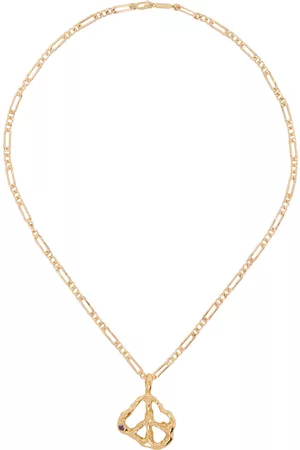 FARIS Men Necklaces - SSENSE Exclusive Gold Peace Pendant Necklace