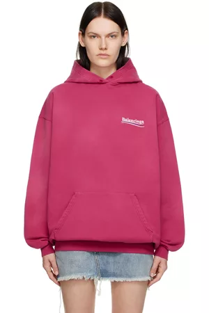 Balenciaga Pink Embroidered Hoodie