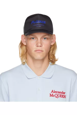 Alexander McQueen Men Caps - Navy Graffiti Cap