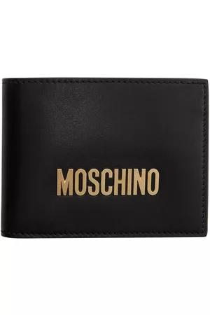 Moschino Men Wallets - Black Metallic Logo Wallet