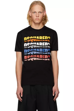 Dsquared2 Men T-shirts - Black Color Wave Cool T-Shirt