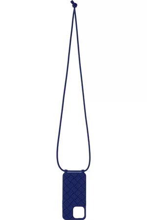 Bottega Veneta Phones Cases - Navy Intreccio Strap iPhone 14 Pro Max Case
