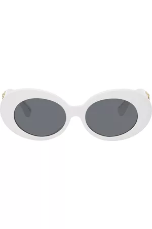 VERSACE White Medusa Biggie Oval Sunglasses