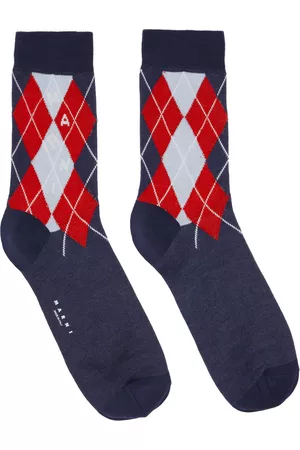 Marni Men Socks - Blue Argyle Socks