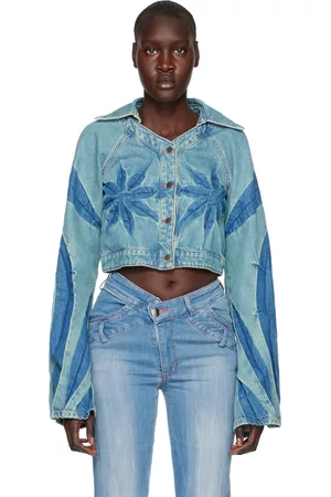 Masha Popova Women Denim Jackets - Blue Floral Denim Jacket