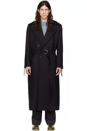 Max Mara Men Trench Coats - Black Doppio Trench Coat