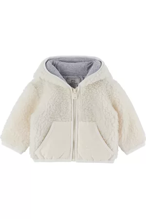 Woolrich Fleece Jackets - Baby Off-White Zip Jacket