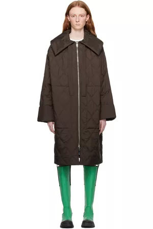 Ganni Brown Quilted Coat