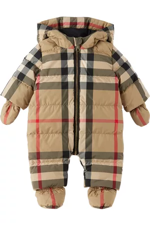 Burberry Ski Suits - Baby Beige Check Snowsuit