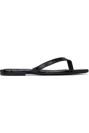 Totême Women Flat Sandals - Black 'The Flip-Flop' Flat Sandals
