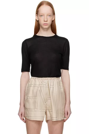 Totême Women T-Shirts - Black Thin T-Shirt