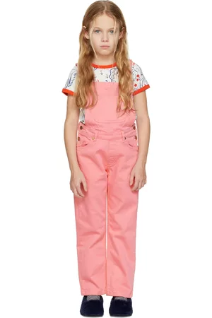 Mini Rodini Dungarees - Kids Pink Nessie Overalls