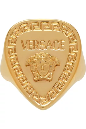 VERSACE Men Rings - Gold Medusa Signet Ring