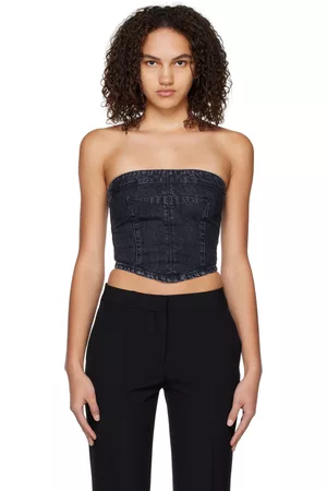 Stella McCartney Navy Washed Denim Bustier