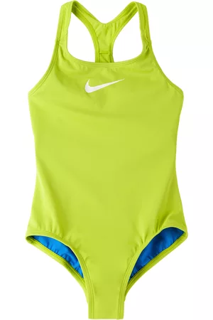 Nike Girls Swimsuits - Kids Green Racer Back One-Piece Swimsuit