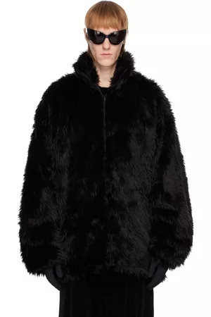 Balenciaga Black Insulated Faux-Fur Jacket
