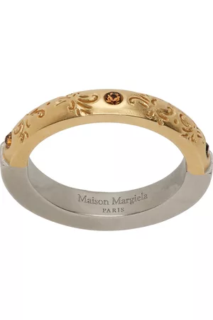 Maison Margiela Men Rings - Gold & Silver Engraved Ring
