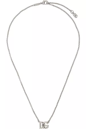 Dolce & Gabbana Silver Rolo Chain 'DG' Necklace