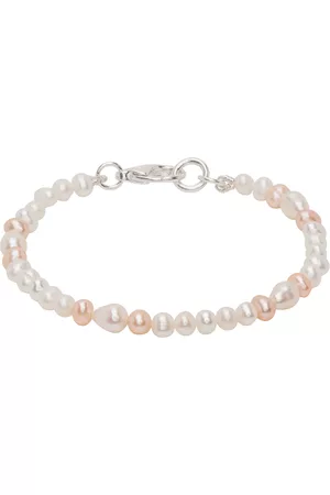 Hatton Labs Men Bracelets - SSENSE Exclusive & White Pearl Droplet Bracelet