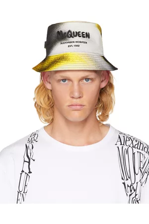 Alexander McQueen Men Hats - White Silhouette Bucket Hat