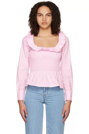Ganni Pink Smock Blouse