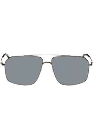 Moncler Gunmetal Aviator Sunglasses