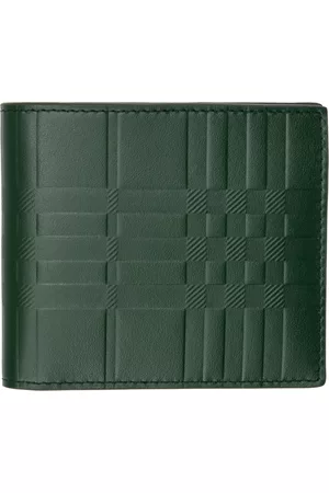 Burberry Green Embossed Check Wallet
