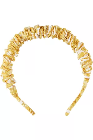 VERSACE Headbands - Kids White & Gold Barocco Headband