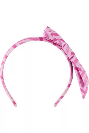 VERSACE Kids Pink 'La Greca' Bow Headband
