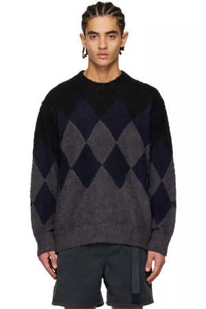 SACAI Black Argyle Sweater