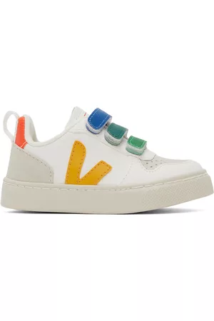 Veja Baby White & Multicolor V-10 Sneakers