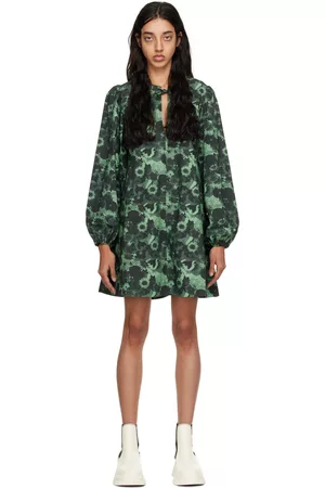 Ganni Green Printed Minidress