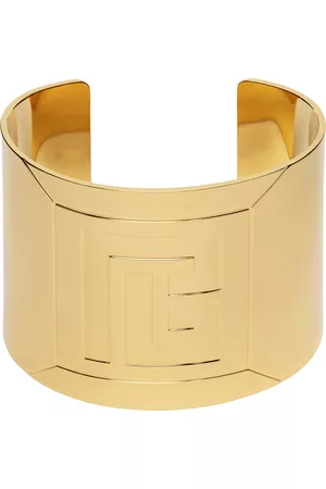 Balmain Gold Tubular Cuff Bracelet